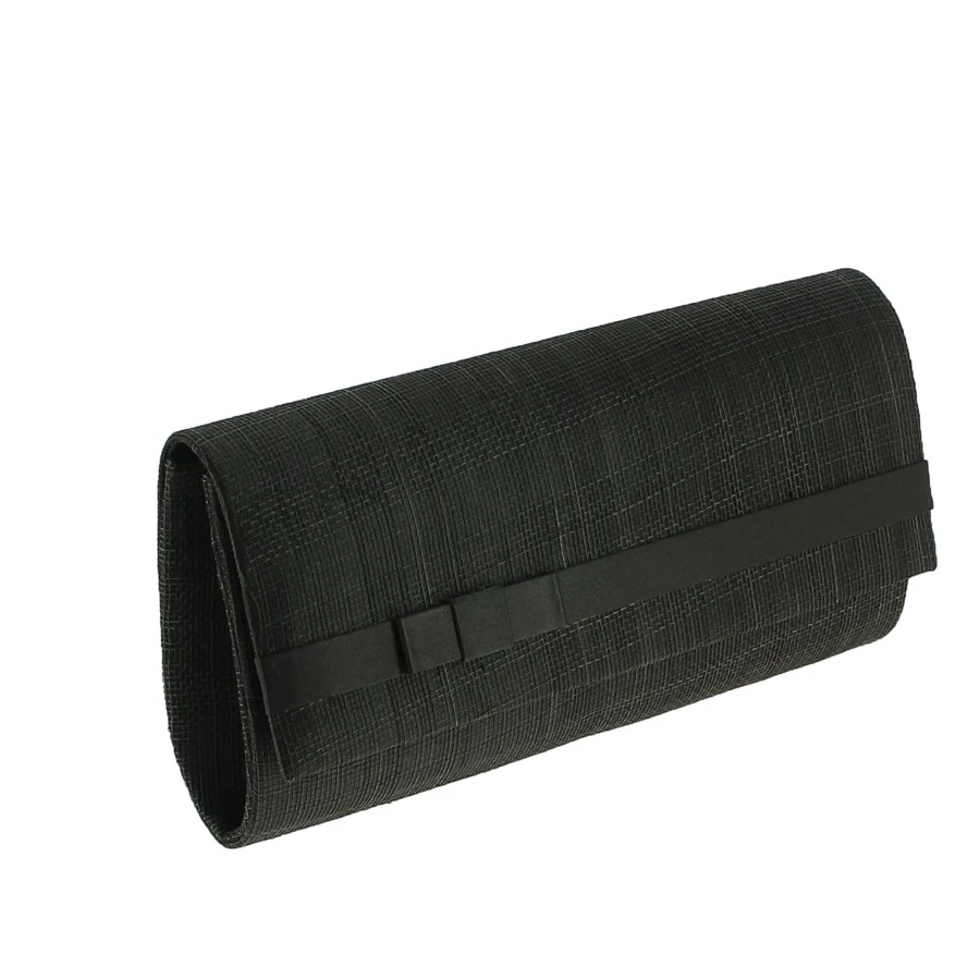 Pochette Rabat Avec Ceinture Satin Et Noeud Marron 4 Pochette Rabat Avec Ceinture Satin Et Noeud Marron – Image 2