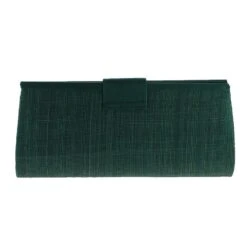 Pochette Aspect Sisal Fermé Avec Rabat Aimant Vert Foncé -Accessoires De Mode pdtimg 3706259hd