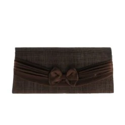 Pochette De Soirée Fermoir Rabat Avec Noeud Marron -Accessoires De Mode pdtimg 3706313hd