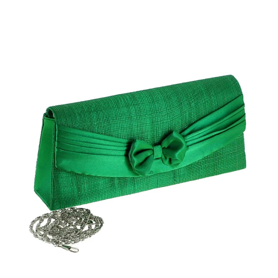 Pochette De Soirée Fermoir Rabat Avec Noeud Vert 4 Pochette De Soirée Fermoir Rabat Avec Noeud Vert – Image 2