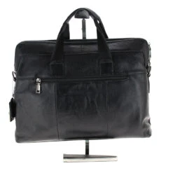 Serviette Sacoche Zippée Finition Cuir Vachette Noir -Accessoires De Mode pdtimg 3754305hd