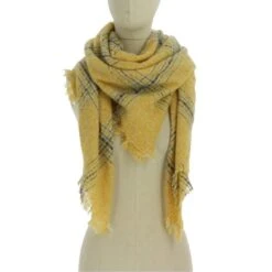 Assortiment écharpe Texture à Carreaux Avec Fines Franges -Accessoires De Mode pdtimg 3997824hd