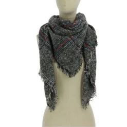 Assortiment écharpe Texture à Carreaux Avec Fines Franges -Accessoires De Mode pdtimg 3997825hd