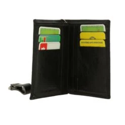 Portefeuille En Cuir Vachette Avec Chaine Et Protection Anti Fraude Noir -Accessoires De Mode pdtimg 4003994hd