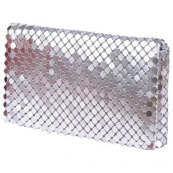 Pochette De Cérémonie Style Avec Pastilles Argenté -Accessoires De Mode pdtimg 4005657hd