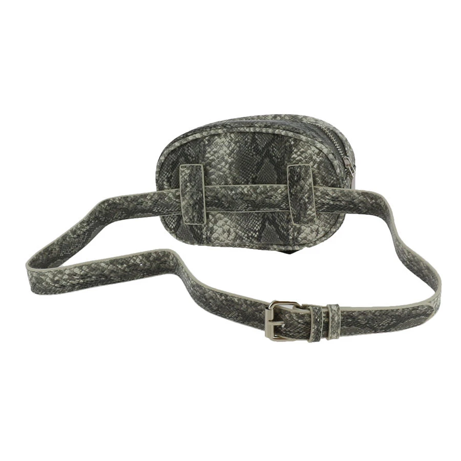 Sac Banane Aspect Reptile Avec Fermeture Zippée Gris 5 Sac Banane Aspect Reptile Avec Fermeture Zippée Gris – Image 3
