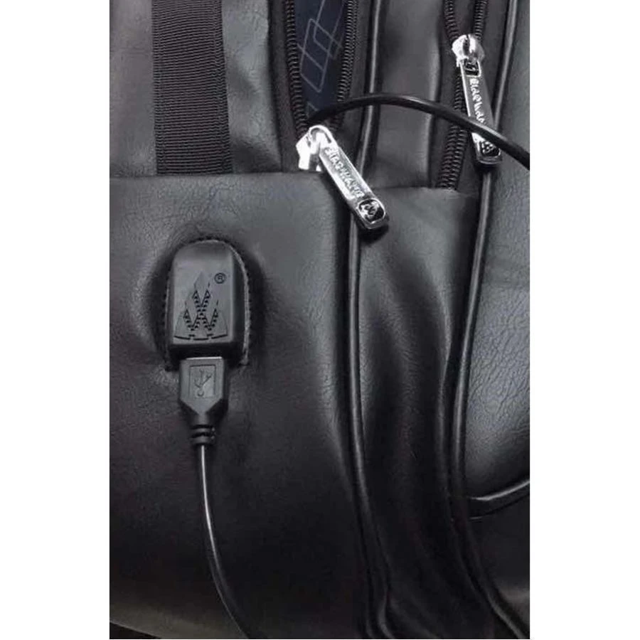 Sac à Dos Pour Ordinateur Avec Port De Recharge USB Intégré Noir 6 Sac à Dos Pour Ordinateur Avec Port De Recharge USB Intégré Noir – Image 4