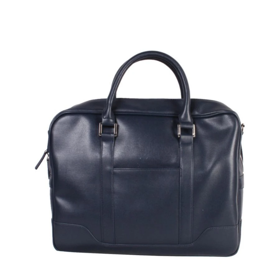 Sac Serviette Aspect Cuir à 1 Compartiment Zippé Marine 5 Sac Serviette Aspect Cuir à 1 Compartiment Zippé Marine – Image 3