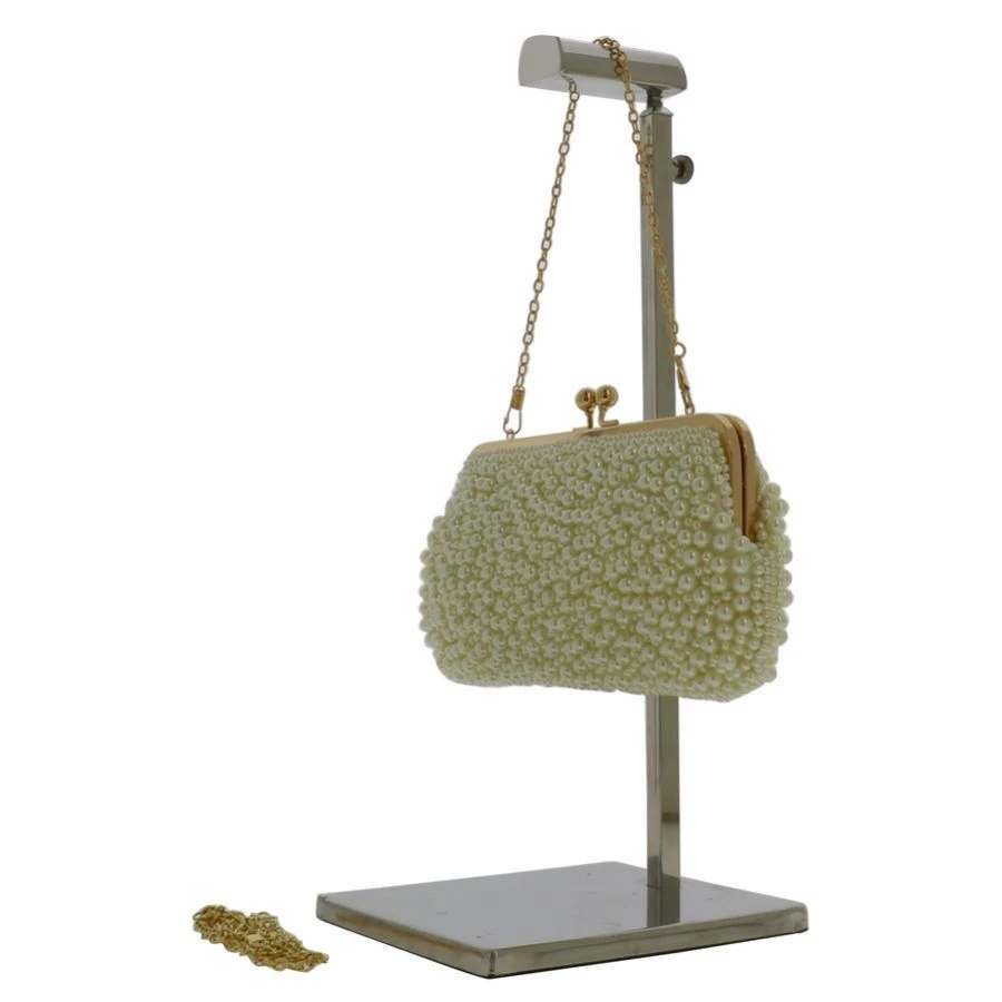 Pochette Soirée Recouverte Avec Des Perles Blanches 4 Pochette Soirée Recouverte Avec Des Perles Blanches – Image 2