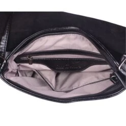 Sac à Bandoulière Plat Zippé Sous Rabat Aimanté Noir -Accessoires De Mode pdtimg 4263334hd