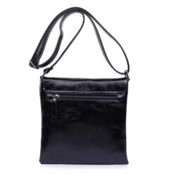 Sac à Bandoulière Plat Zippé Sous Rabat Aimanté Noir -Accessoires De Mode pdtimg 4263336hd