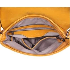 Sac à Bandoulière Plat Zippé Sous Rabat Aimanté Safran -Accessoires De Mode pdtimg 4263352hd