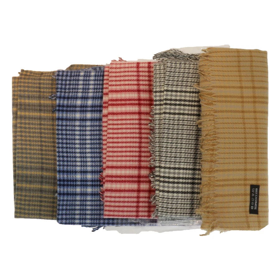 Assortiment écharpe 100% En Cachemire à Petits Carreaux 4 Assortiment écharpe 100% En Cachemire à Petits Carreaux – Image 2