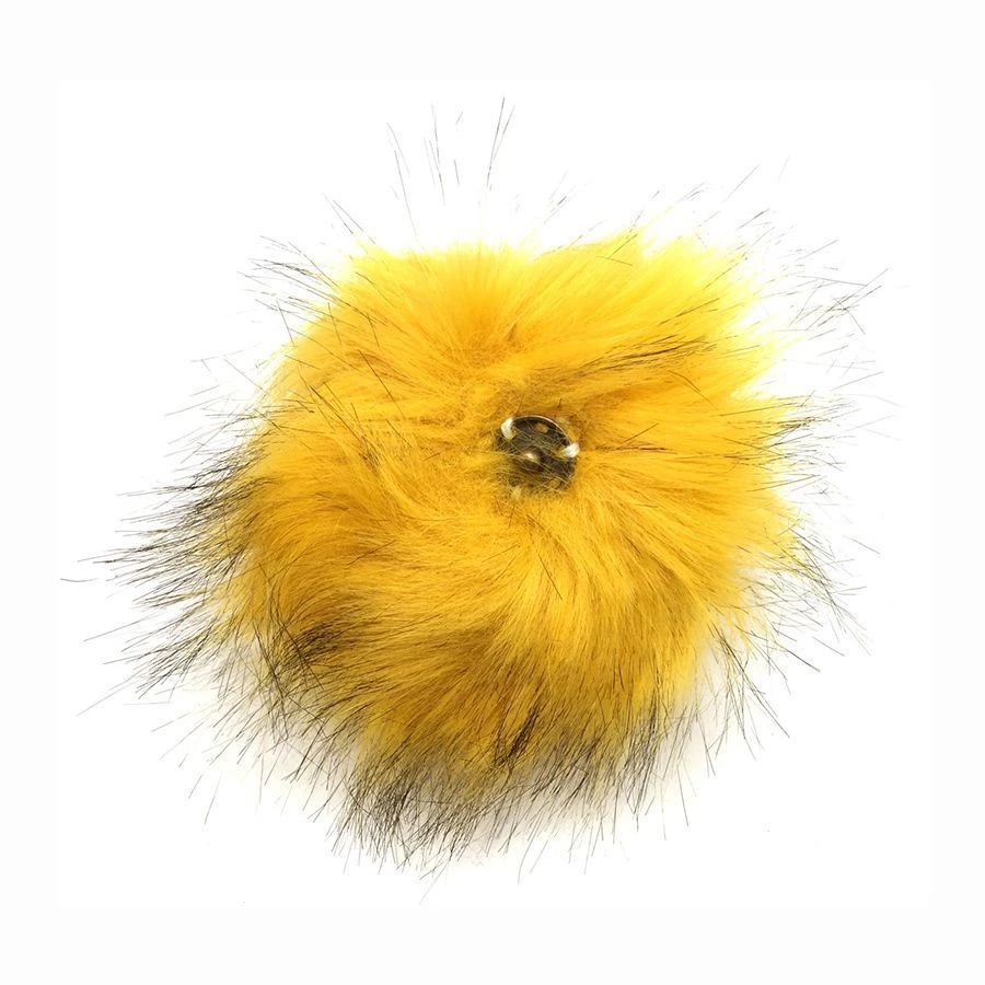 Pompons Fausse Fourrure De Marmotte ( 1 Pompon Moutarde Et 2 Pompons De Couleurs Aléatoires) 5 Pompons Fausse Fourrure De Marmotte ( 1 Pompon Moutarde Et 2 Pompons De Couleurs Aléatoires) – Image 3