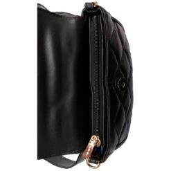 Sac Banane Bandoulière Cuir Matelassé Avec Rabat Noir -Accessoires De Mode pdtimg 4300628hd