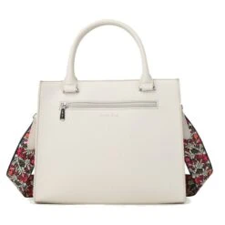 Sac à Main Beige Broderie "PEACE" Avec Lanière Florale -Accessoires De Mode pdtimg 4304961hd