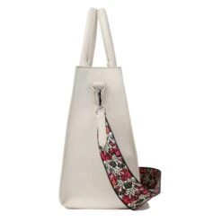 Sac à Main Beige Broderie "PEACE" Avec Lanière Florale -Accessoires De Mode pdtimg 4304964hd