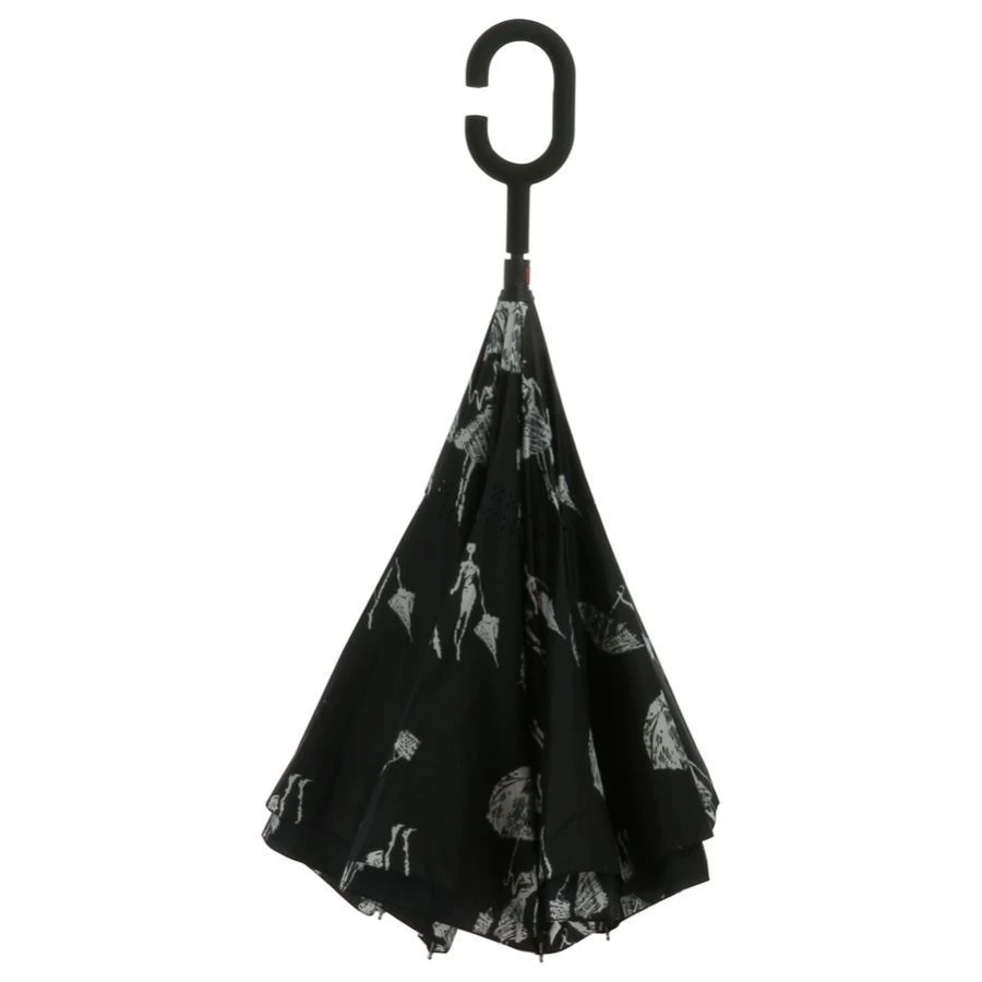 Parapluie Ouverture Inversée En Toile Motif Imprimé De Femmes 4 Parapluie Ouverture Inversée En Toile Motif Imprimé De Femmes – Image 2