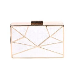 Minaudière Rectangulaire En Métal Doré Avec Effet Marbré -Accessoires De Mode pdtimg 4431061hd