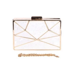 Minaudière Rectangulaire En Métal Doré Avec Effet Marbré -Accessoires De Mode pdtimg 4431065hd