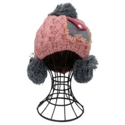 Bonnet Torsadé à Pompons Avec Poche En Rabat Décor Dentelle -Accessoires De Mode pdtimg 4503963hd