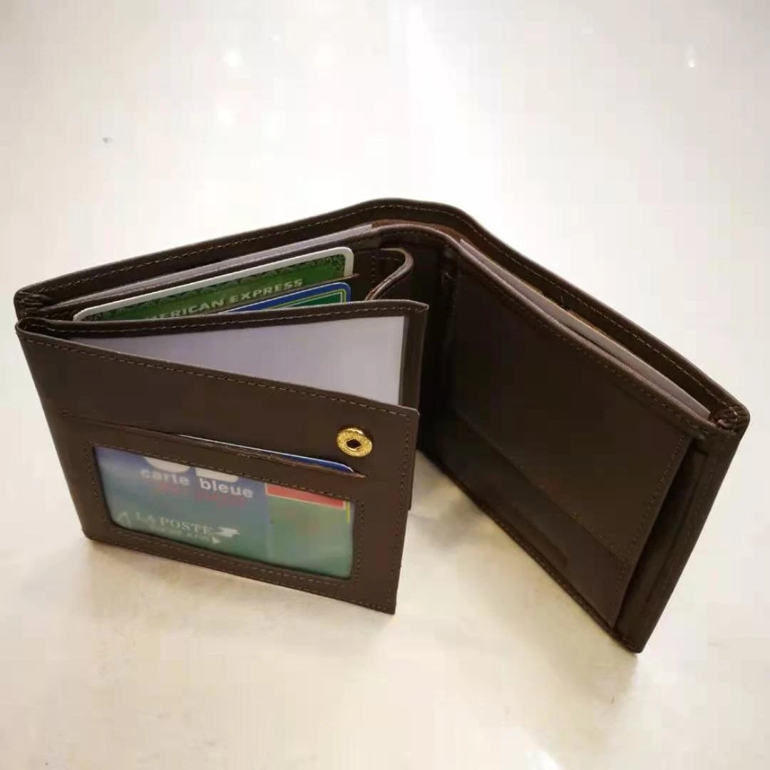 Portefeuille à L'italien 3 Volets En Cuir De Vachette Taupe 5 Portefeuille à L'italien 3 Volets En Cuir De Vachette Taupe – Image 3