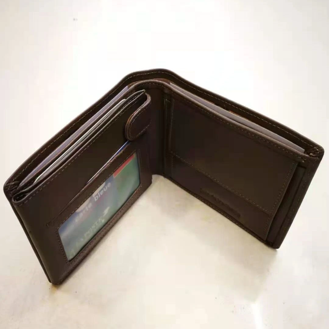 Portefeuille à L'italien 3 Volets En Cuir De Vachette Taupe 4 Portefeuille à L'italien 3 Volets En Cuir De Vachette Taupe – Image 2