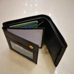 Portefeuille à L'italien 3 Volets En Cuir De Vachette Noir + Système Anti-piratage -Accessoires De Mode pdtimg 4563755hd