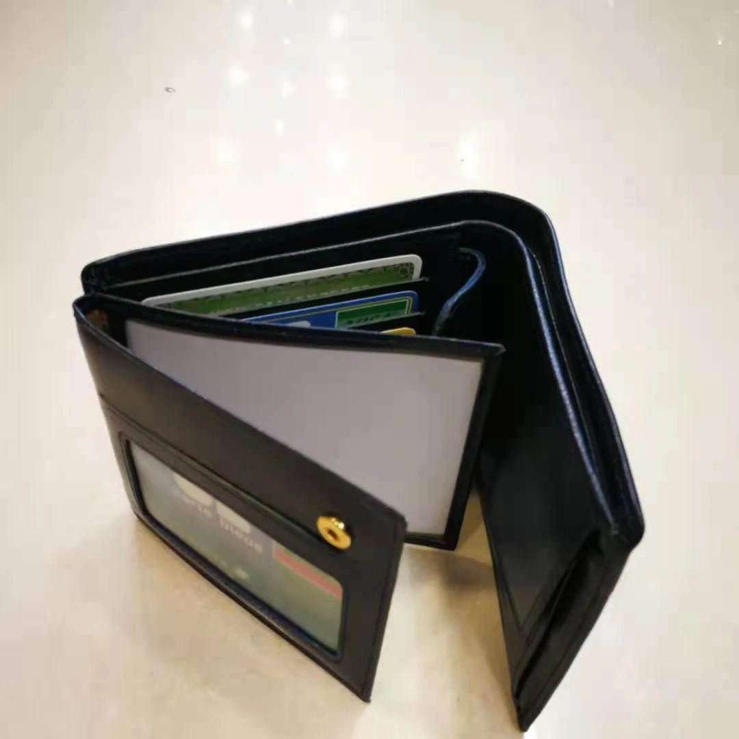 Portefeuille à L'italien 3 Volets En Cuir De Vachette Marine + Système Anti-piratage 5 Portefeuille à L'italien 3 Volets En Cuir De Vachette Marine + Système Anti-piratage – Image 3