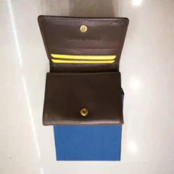 Porte Monnaie Taupe En Cuir De Vachette Avec Protection Anti Piratage -Accessoires De Mode pdtimg 4593569hd