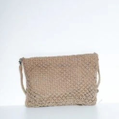 Pochette Toile De Jute En Crocheté à Pastilles Dorées -Accessoires De Mode pdtimg 4610937hd