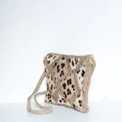 Pochette En Toile De Jute Avec Empiècement Motif Léopard -Accessoires De Mode pdtimg 4613264hd