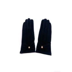 Gants Tactiles Noir Avec Nœud Papillon Et Perle -Accessoires De Mode pdtimg 4624920hd