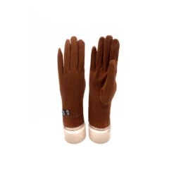 Gants Tactiles à Petit Nœud Et Couture Zig-zag Camel -Accessoires De Mode pdtimg 4624928hd