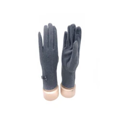 Gants Tactiles à Petit Nœud Et Couture Zig-zag Gris Clair -Accessoires De Mode pdtimg 4624932hd