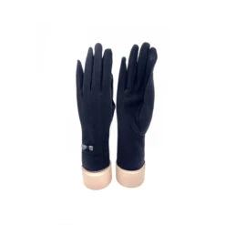 Gants Tactiles à Petit Nœud Et Couture Zig-zag Noir -Accessoires De Mode pdtimg 4624936hd