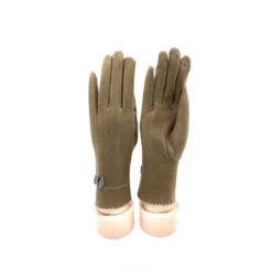 Gants Tactiles à Petit Nœud Et Couture Zig-zag Taupe Foncé -Accessoires De Mode pdtimg 4624940hd