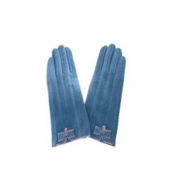 Gants Tactiles Rehaussés D'un Joli Nœud Papillon Bleu Ciel -Accessoires De Mode pdtimg 4624964hd