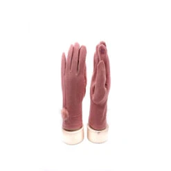 Gants Tactiles Unis à Pompon En Fausse Fourrure Rose -Accessoires De Mode pdtimg 4624984hd