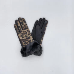 Gants En Léopard Avec Fausse Fourrure Autour Du Poignet -Accessoires De Mode pdtimg 4635430hd