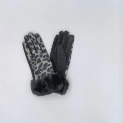 Gants En Léopard Avec Fausse Fourrure Autour Du Poignet -Accessoires De Mode pdtimg 4635431hd