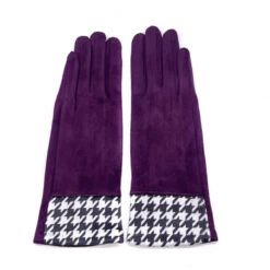 Gants Tactiles à Motif Pied De Poule Aux Poignets Parme 7 Gants Tactiles à Motif Pied De Poule Aux Poignets Parme -Accessoires De Mode pdtimg 4645610hd