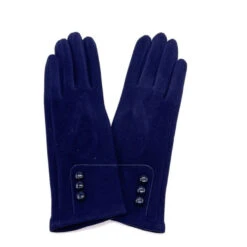 Gants Tactiles à 3 Boutons Sur Les Poignets Bleu Marine -Accessoires De Mode pdtimg 4645675hd