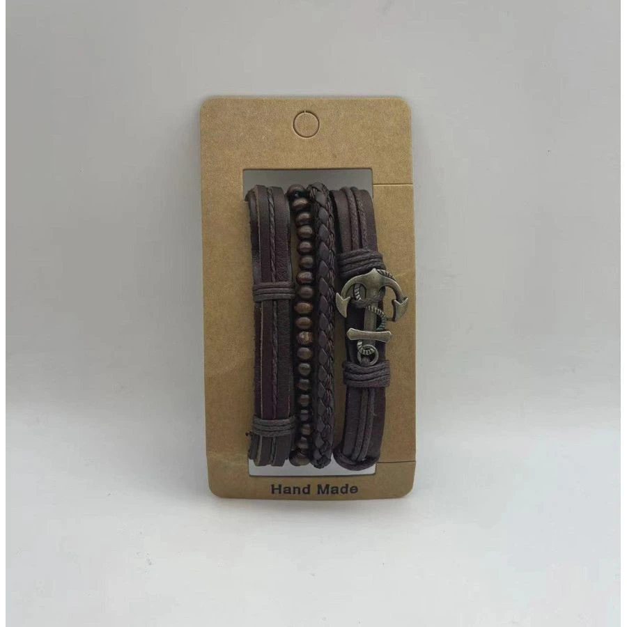 Bracelet Pour Homme Style Multirangs En Véritable Cuir MODELE MIX 20 Bracelet Pour Homme Style Multirangs En Véritable Cuir MODELE MIX – Image 18