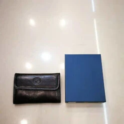 Porte Monnaie à Pression Fait En Cuir De Vachette Noir -Accessoires De Mode pdtimg 4684249hd