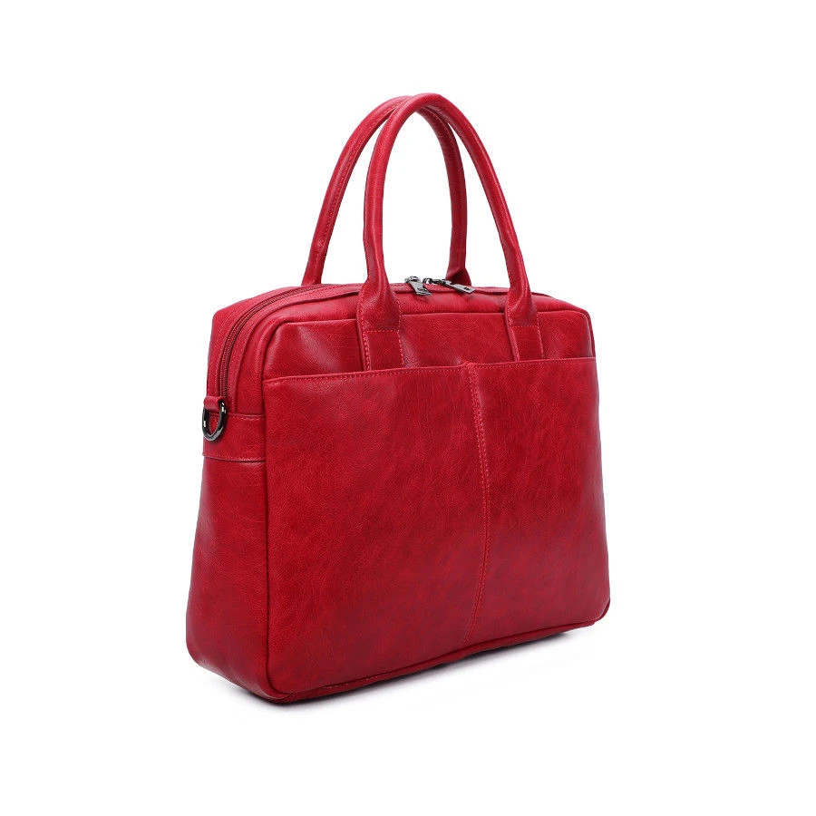 Sacoche Pour Ordinateur à Zip Avec Bandoulière Rouge 4 Sacoche Pour Ordinateur à Zip Avec Bandoulière Rouge – Image 2