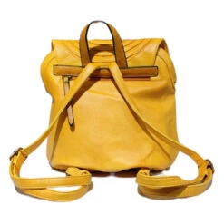 Sac à Dos Cuir Synthétique Fermé Par Zip Et Rabat Jaune -Accessoires De Mode pdtimg 4766205hd