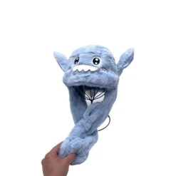 Bonnet En Peluche Dauphin Avec Oreilles Mobiles Ciel -Accessoires De Mode pdtimg 4796423hd