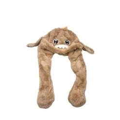 Bonnet En Peluche Dauphin Avec Oreilles Mobiles Taupe -Accessoires De Mode pdtimg 4796433hd