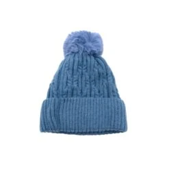 Bonnet à Motif Torsadé Et Pompon Avec Revers Coloris MIX -Accessoires De Mode pdtimg 4799463hd